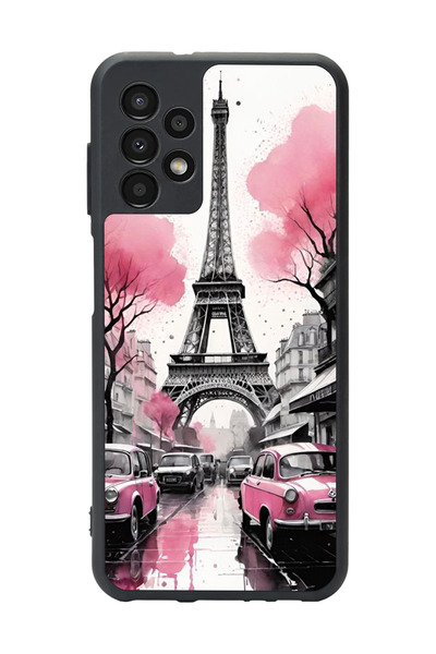Aksel Kılıf Samsung Galaxy A13 Compatible Printed, Matte Black, Soft Silicone, Protective, Shock Absorbing Cover, Case