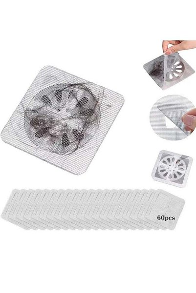 Generic 60 Pieces Floor Drain Stickers Mesh Stickers, Disposable Shower Drain...