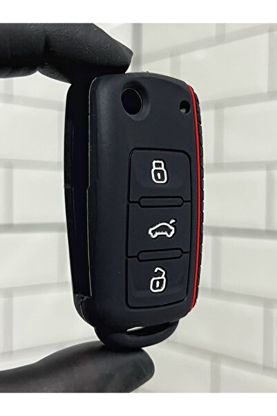 BARKAS ELEKTRONİK غطاء مفتاح من السيليكون بنمط قرص العسل متوافق مع سيارات فول...