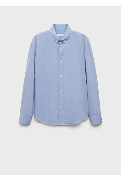 MANGO Man Regular kesim çizgili pamuklu gömlek