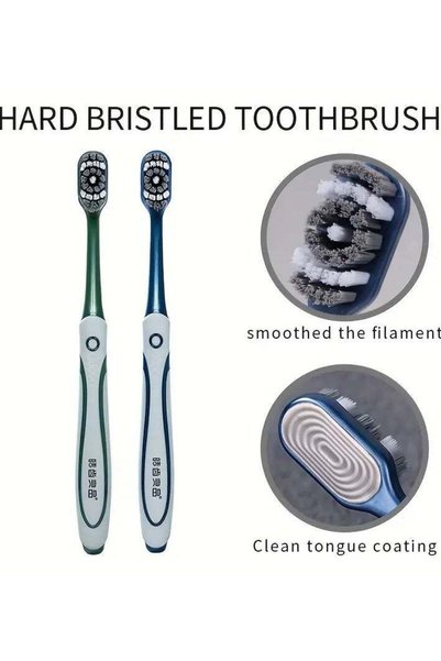 Generic 2pcs Ergonomic Adult Toothbrushes - Ultra-Durable, Hard Bristles for ...