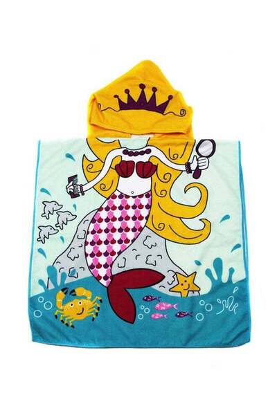 Generic Poncho Mermaid Towel Multicolour 60x120cm