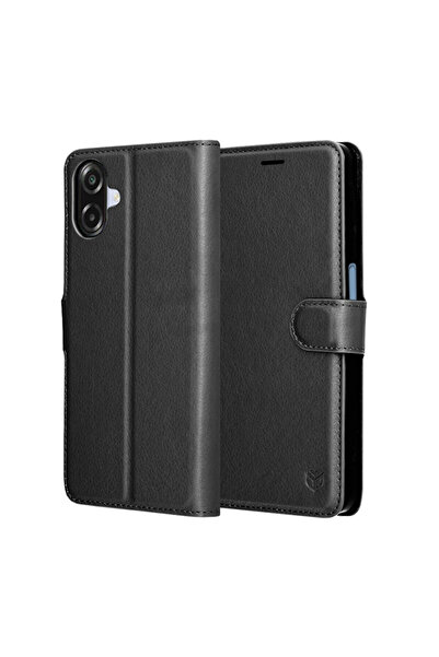 Techsuit Husă Folio din piele pentru Samsung Galaxy A07 4G, neagră