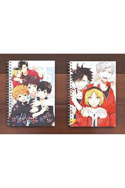 nihonwosekai 2 Pcs Haikyu Anime Spiral Notebook A5 Size 50 Sheets