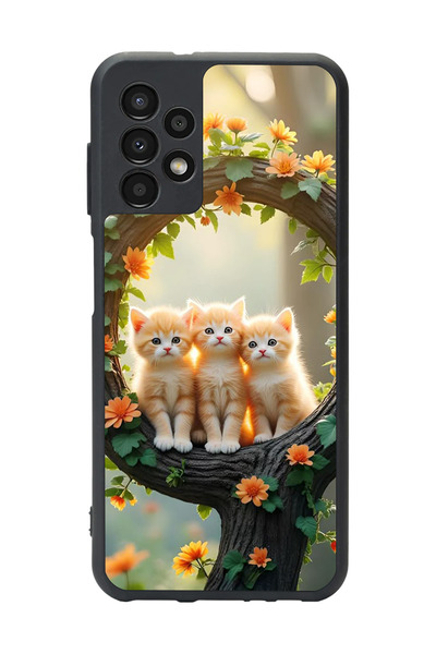 Aksel Kılıf متوافق مع هاتف سامسونج جالاكسي A23، مطبوع، أسود غير لامع، سيليكون...