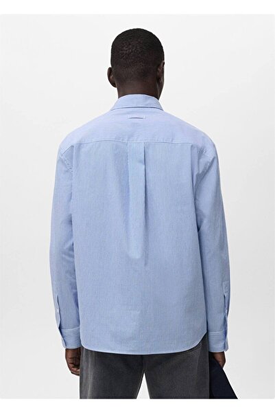 MANGO Man Regular kesim çizgili pamuklu gömlek