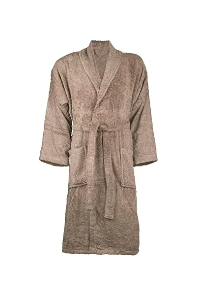 Generic Lushh Cotton Shawl Collar Bathrobe Dark Beige M