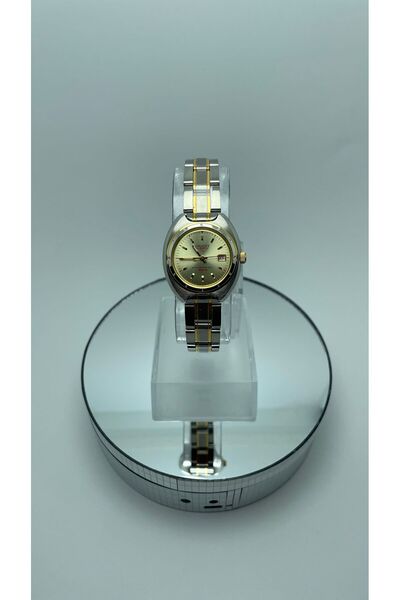 Orient Erkek & Kadın Şık Metalik Sarı İşlemeli Çelik Kol Saati – Takvimli | 2 Yıl Garantili