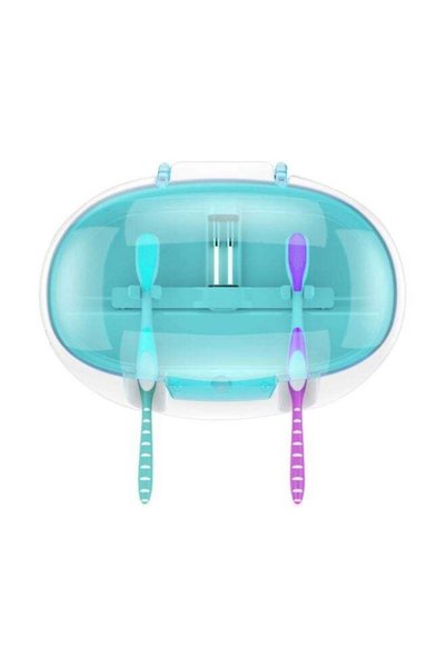 Generic Wall Mounted Toothbrush Holder Light Blue/White 15x5x10centimeter