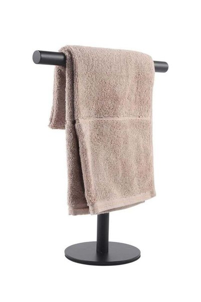 Generic T-Shape Towel Holder Stand Matte Black Stainless Steel Rack for Bathr...
