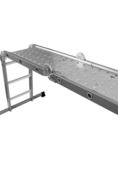 STRATEGIC Scara profesionala multifunctionala 4x3 trepte + Platforma, aluminiu, pliabila, lungime maxima 3.5 m
