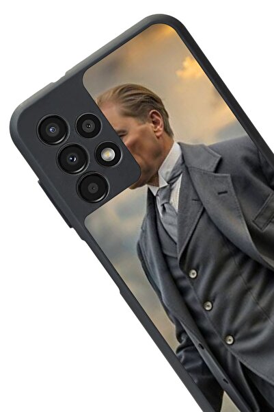 Aksel Kılıf Samsung Galaxy A13 Compatible Printed, Matte Black, Soft Silicone, Protective, Shock Absorbing Cover, Case