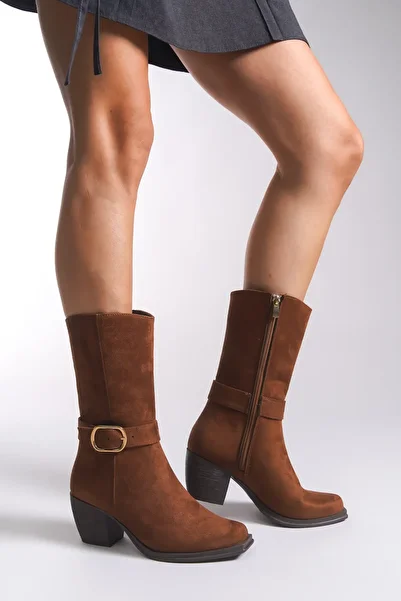 Riccon Bhinvuih Women's Short Boots 00126042 Tan Suede