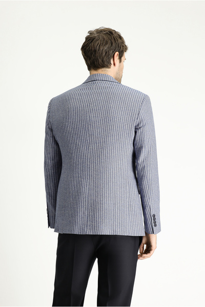 Kiğılı Регулярний крій Смугастий лляний піджак