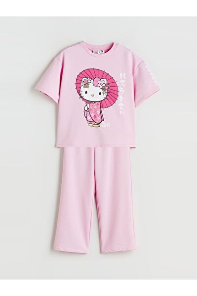 LC Waikiki LCW Kids Hello Kitty Baskılı Kız Çocuk Tişört ve Eşofman Alt 2'li
