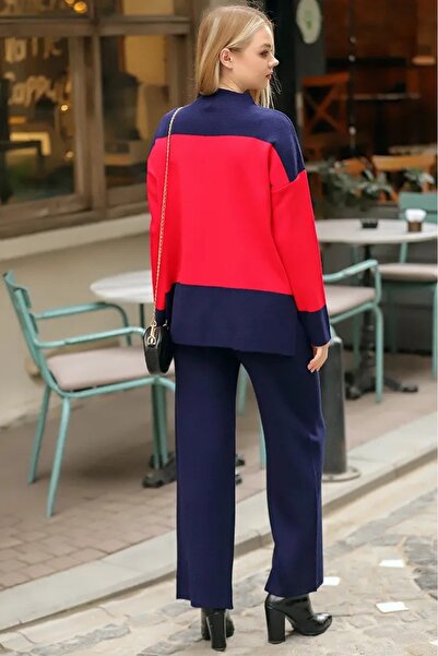 MAXXANA Two Colors Sweater And Pants Knitwear Set