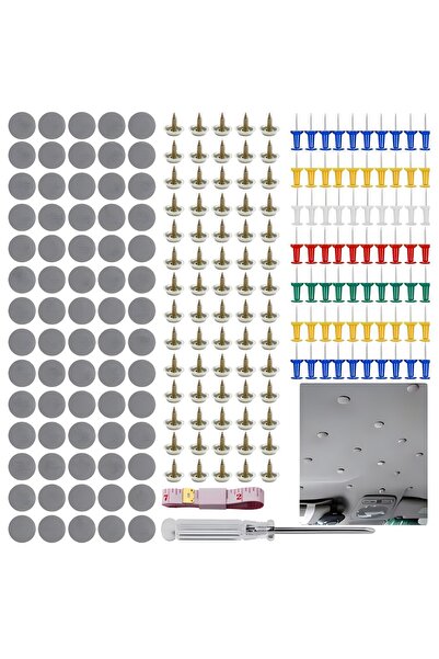 OEM Kit de reparare a tavanului auto cu 70 de butoane pentru tapițerie, șurubelniță, ruletă de măsurat, Colori