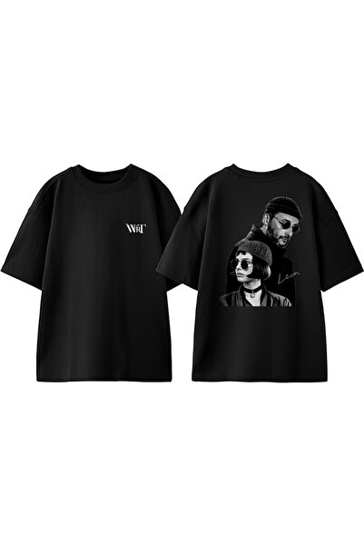 THEWERT Μπλουζάκι Leon Design με στάμπα στην πλάτη, βαμβακερό μαύρο oversize