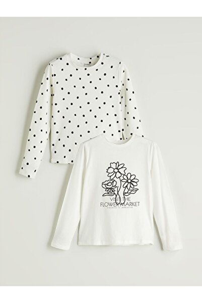 LC Waikiki LCW Kids Crew Neck T-Shirt για κορίτσια 2 Συσκευασία