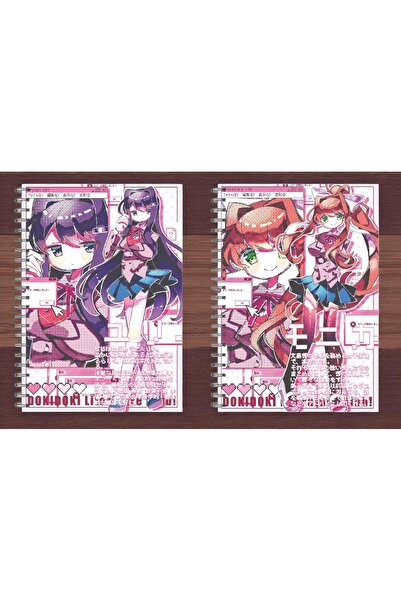 nihonwosekai 2Pcs Doki Doki Literature Club Anime Spiral Notebook A5 Size 50 Sheets