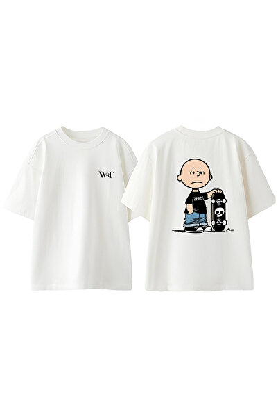 THEWERT Μπλουζάκι Skyboard Boy Design με στάμπα στην πλάτη, βαμβακερό λευκό o...