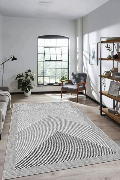 MUA HOME DECOR Geomerik Dijital Baskı Yıkanabilir Kaymaz Taban Salon Mutfak K...