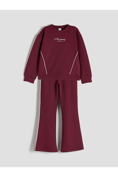 LC Waikiki LCW Kids Bisiklet Yaka Kız Çocuk Sweatshirt ve Pantolon