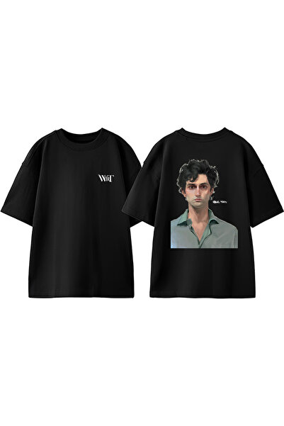 THEWERT Μπλουζάκι You 4 Design με στάμπα στην πλάτη, βαμβακερό μαύρο oversize