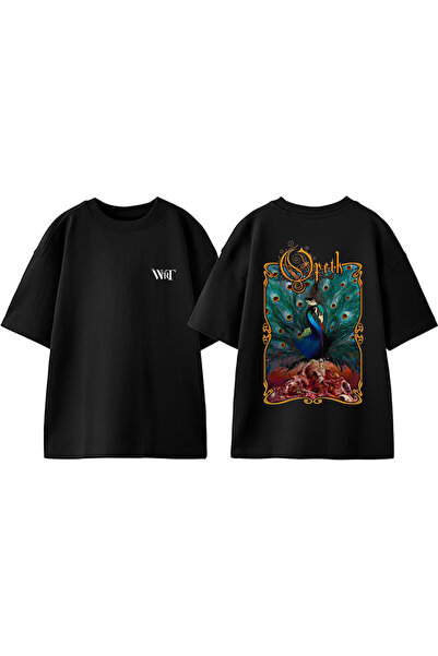 THEWERT Μπλουζάκι Opeth 4 Design με στάμπα στην πλάτη, βαμβακερό μαύρο oversize