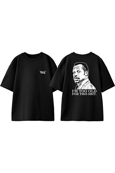 THEWERT تي شيرت داني جلوفر مصنوع من القطن الأسود ذو تصميم مطبوع على الظهر