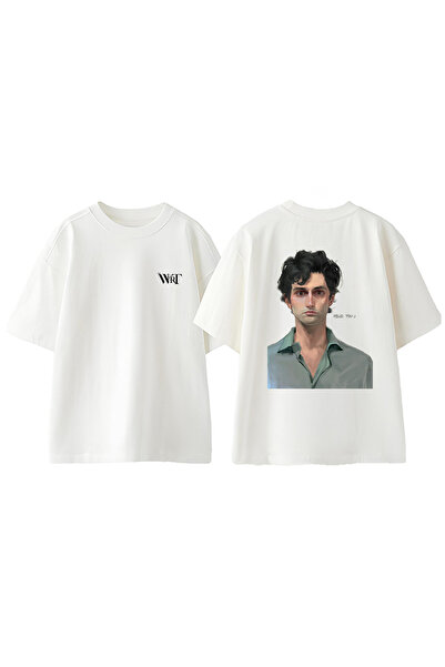 THEWERT Μπλουζάκι You 4 Design με στάμπα στην πλάτη, βαμβακερό λευκό oversize