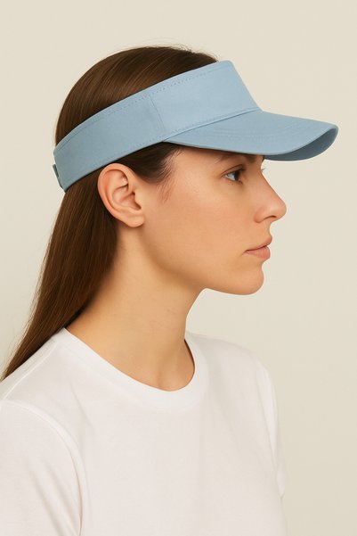 HatClub Exclusive Women Adjustable Summer Sunny Blue Color Sport Visor Hat for Outdoor and Beach Use