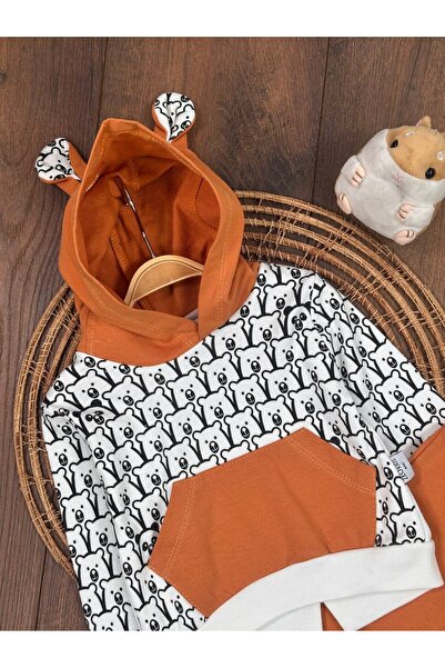 Kids Kingdom Cotton Eared Hooded Kangaroo Pocket 2-Piece Baby Girl Set