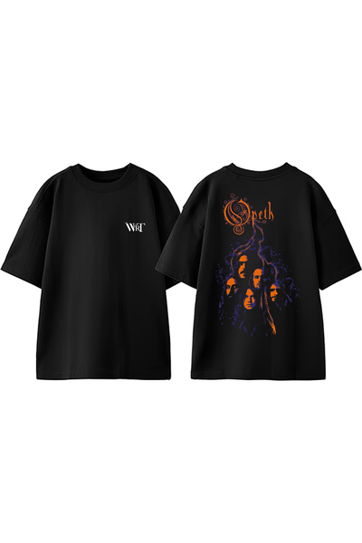 THEWERT Μπλουζάκι Opeth 3 Design με στάμπα στην πλάτη, βαμβακερό μαύρο oversize