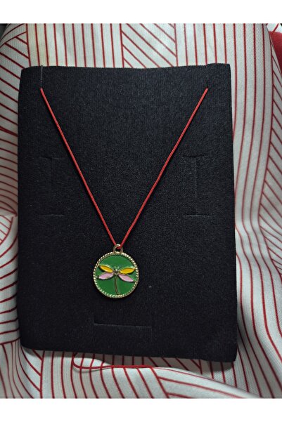 Panelya قلادة الحظ بالخيط الأحمر مع قلادة اليعسوب الأخضر، هدية مثالية للصديق ...