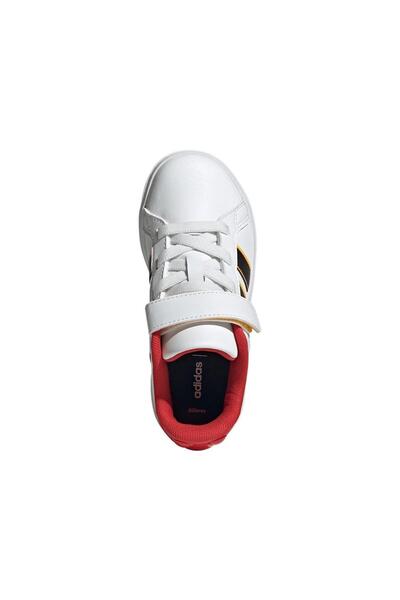 adidas حذاء Grand Court Mickey Whtc Bogold للأطفال باللون الأبيض كاجوال للجنسين للأطفال LS