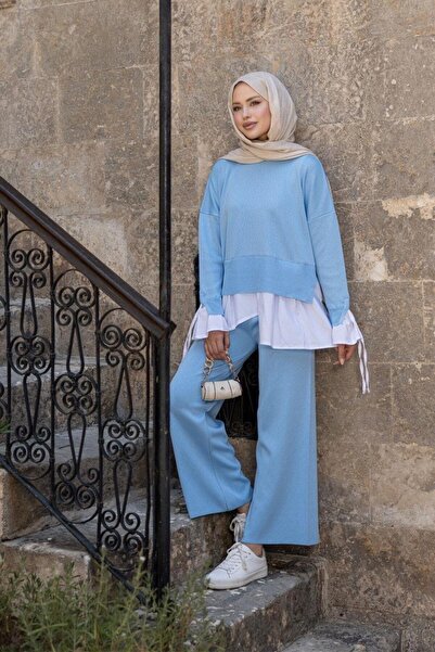 Şulemoda Giyim Πουκάμισο Truva με λεπτομέρεια Mercerized Suit Blue