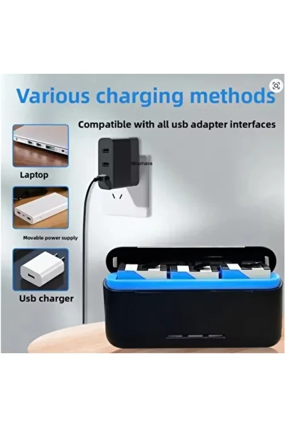 Generic Battery Charger with 3 Charging Slots LED Display – Portable Charging Case for GoPro Hero 9/10/11/12