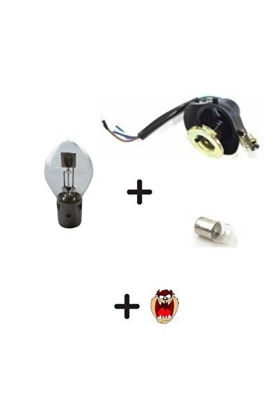 GMS CG Far Duyu Yuvarlak+Far Ampulu Sarı ışık+Park ampulü Set+ Hdiye tzmnya sticker