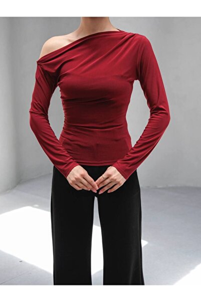Butik Beyza Off Shoulder Blouse Flexible Sandy Fabric