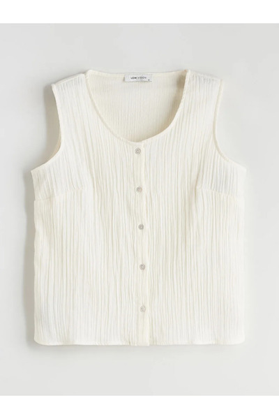 LC Waikiki Crew Neck Textured Blouse