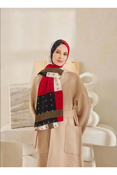 PİRAMİT Cardion Medina Silk Shawl Asian Model Red