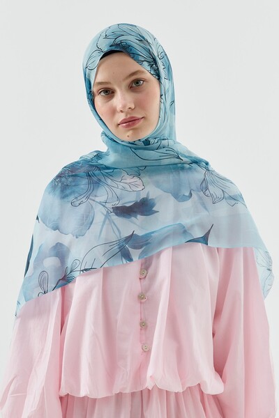 Modakaşmir Lily Pattern Moon Shawl
