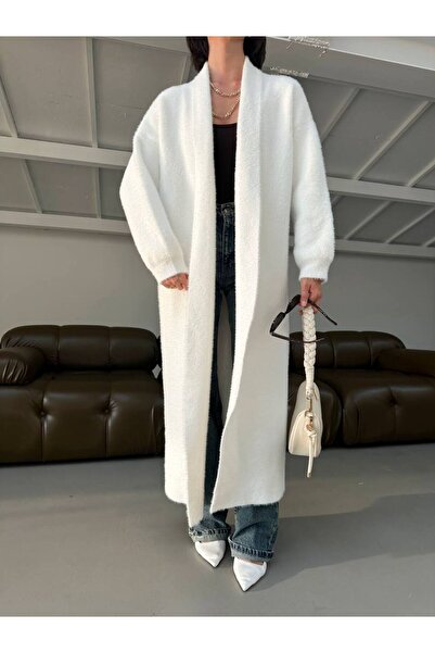 MAXXANA Εξαιρετικά μαλακό πλεκτό μακρύ πλεκτό παλτό με γιακά