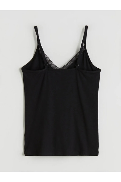 LC Waikiki V-Neck Lace Detailed Women's Tank Top