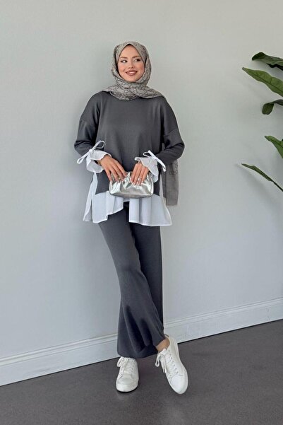 Şulemoda Giyim قميص تروفا بتفاصيل مرسيريزيد، طقم مدخن