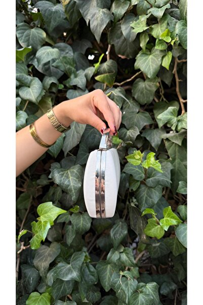 BRAVE BAG Ekru Color Silver Detailled Evening Dress Bag-03