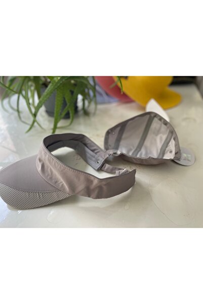 kuru Fermuarlı mikro kumaş üstten açılan hem vizör şapka hem spor