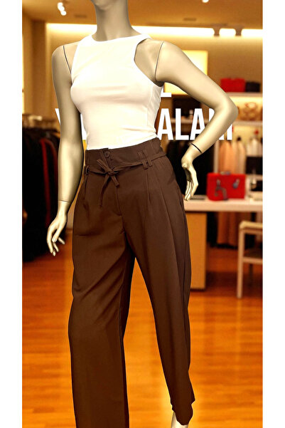 MANDALİNBUTİK Kahve rengi Palazzo pantolon