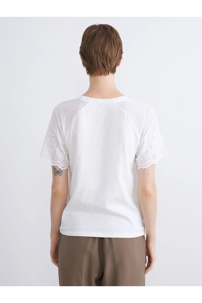 LC Waikiki Crew neck Lace-Like Knit blouse